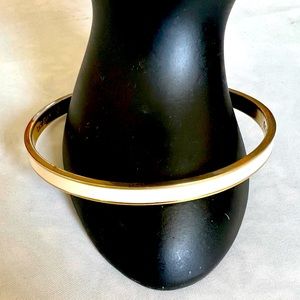 Kate Spade Bangle Tickle The Ivories White & Gold 1/4” wide